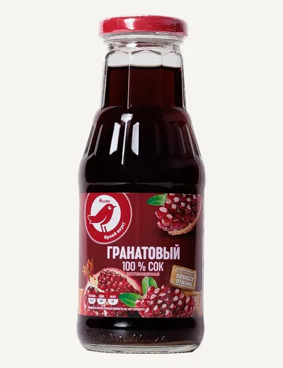 Сок гранатовый восстановленный для питания детей с 3 лет под СТМ сети Ашан