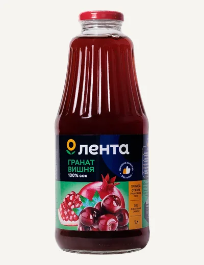 Сок гранатово-вишневый восстановленный под СТМ сети Лента